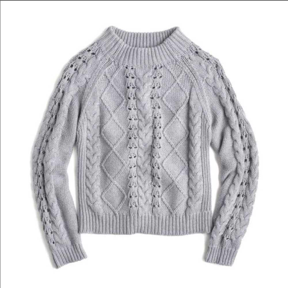 Jcrew Mockneck Cable Knit-Sweater